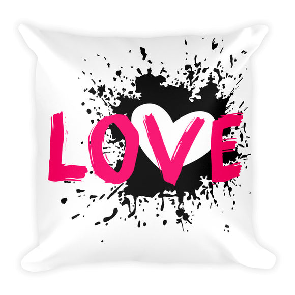 Pillow & Pillowcase: Love Heart Ink Blob Square Throw Pillow and Pillowcase Sweet Valentines Gift - Shop Cali & Cole