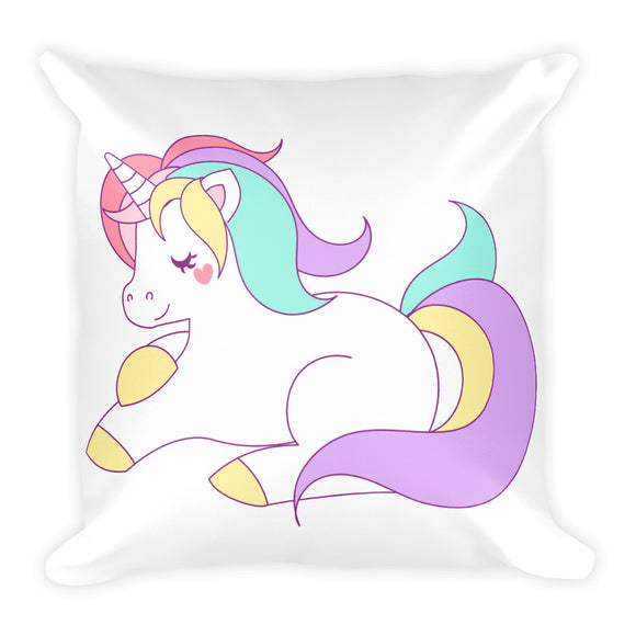Pillow & Pillowcase: Sweet Unicorn Square Throw Pillow Child Teen Bedding - Shop Cali & Cole