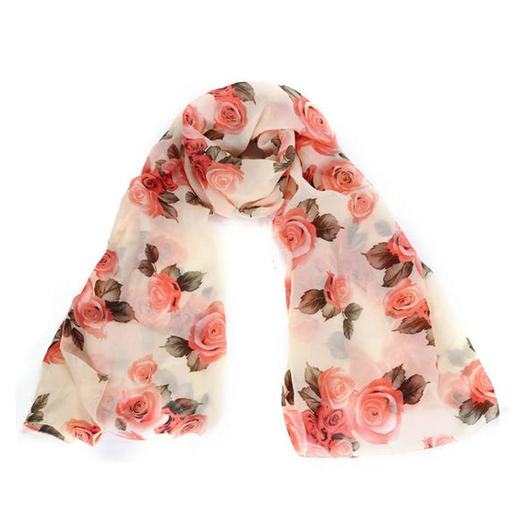 Rose Scarf Womens 2016 Fashion Voile Long Stole Scarves Shawl Scarf Ladies - Shop Cali & Cole