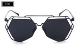 Fashion Metal Frame Unique Geometry Sunglasses Women Classic Brand Designer Twin-Beams Glasses Coating Mirror ss510 - Shop Cali & Cole