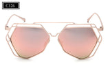 Fashion Metal Frame Unique Geometry Sunglasses Women Classic Brand Designer Twin-Beams Glasses Coating Mirror ss510 - Shop Cali & Cole