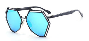 Fashion Metal Frame Unique Geometry Sunglasses Women Classic Brand Designer Twin-Beams Glasses Coating Mirror ss510 - Shop Cali & Cole