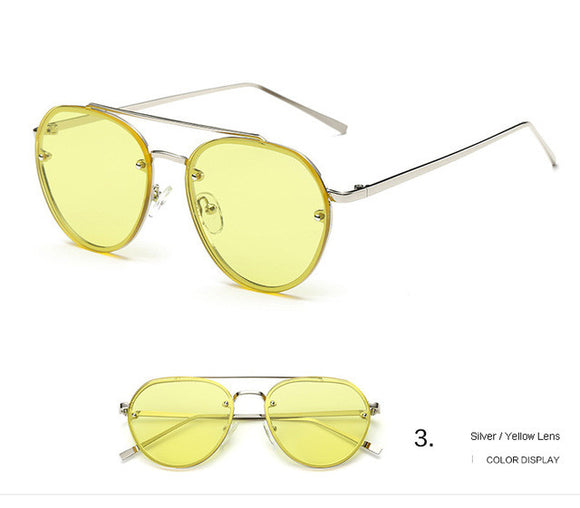 Aviator Sunglasses, Yellow Tinted Lenses, Rose Tint, Blue Tint, YOU PICK!
