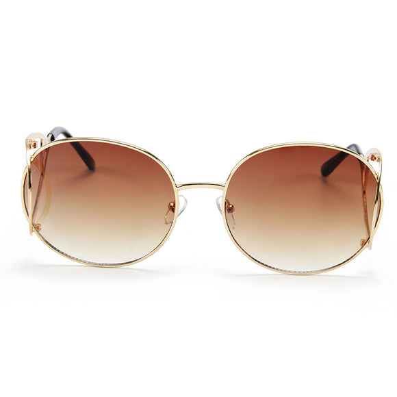 ROYAL GIRL Unique Women Sunglasses Retro Oval Glasses shades New Metal Frame Gradient Brown Film ss112 - Shop Cali & Cole