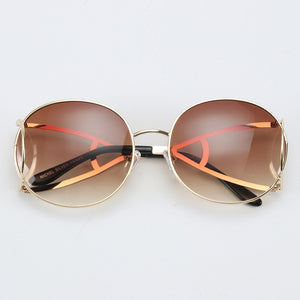 ROYAL GIRL Unique Women Sunglasses Retro Oval Glasses shades New Metal Frame Gradient Brown Film ss112 - Shop Cali & Cole