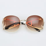 ROYAL GIRL Unique Women Sunglasses Retro Oval Glasses shades New Metal Frame Gradient Brown Film ss112 - Shop Cali & Cole