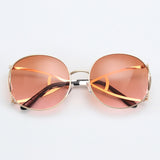 ROYAL GIRL Unique Women Sunglasses Retro Oval Glasses shades New Metal Frame Gradient Brown Film ss112 - Shop Cali & Cole