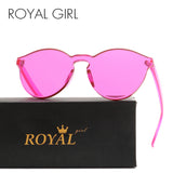 ROYAL GIRL Top Quality Transparent Glasses Round frame Candy Sunglasses Chunky Sun Shades female ss297 - Shop Cali & Cole