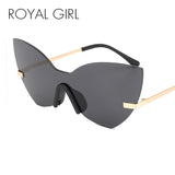 ROYAL GIRL New Rimless Cat Eye Women Sunglasses Brand Designer Retro Oversized Frame For Ladies ss513 - Shop Cali & Cole