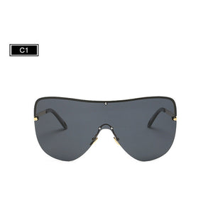 ROYAL GIRL Oversize Frame Polarized Men Sunglasses Integrated Lens Women Brand Design Rimless Eyewear Mirror Lens ss002 - Shop Cali & Cole