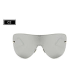 ROYAL GIRL Oversize Frame Polarized Men Sunglasses Integrated Lens Women Brand Design Rimless Eyewear Mirror Lens ss002 - Shop Cali & Cole