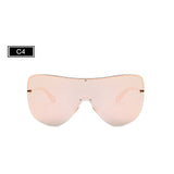 ROYAL GIRL Oversize Frame Polarized Men Sunglasses Integrated Lens Women Brand Design Rimless Eyewear Mirror Lens ss002 - Shop Cali & Cole