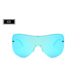 ROYAL GIRL Oversize Frame Polarized Men Sunglasses Integrated Lens Women Brand Design Rimless Eyewear Mirror Lens ss002 - Shop Cali & Cole