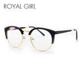 ROYAL GIRL Fashion Cat's Eye Half Frame Metal Edge Round Brand Design Glasses UV400 ss104 - Shop Cali & Cole