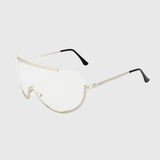 ROYAL GIRL Retro Inspired Women Sunglasses Oversize Shield Metal Half Frame Eyeglasses Frame Pink Yellow Lens ss624 - Shop Cali & Cole