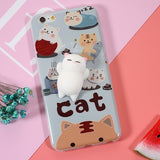 Phone Cases for iPhone 6 6S Plus 3D Cute Soft Silicone Squishy Squeeze Cat  for iPhone 7 7 Plus Cover Sleeping Kitty Coque