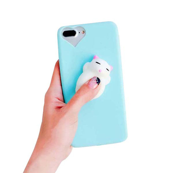Phone Cases For iPhone 6 6S 7 Plus Case 3D Funny Squishy Toys Squishy Cat, Seal, Paw