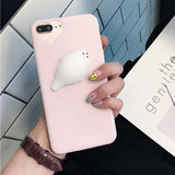Phone Cases For iPhone 6 6S 7 Plus Case 3D Funny Squishy Toys Squishy Cat, Seal, Paw