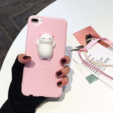 Phone Cases For iPhone 6 6S 7 Plus Case 3D Funny Squishy Toys Squishy Cat, Seal, Paw