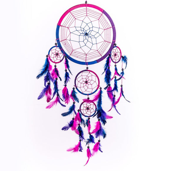 Hot Item! Dream Catcher Circular Purple & Pink Feathers 