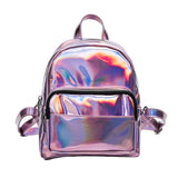 Iridescent Rainbow Shiny Mini Backpack, School bag, Super cute! 