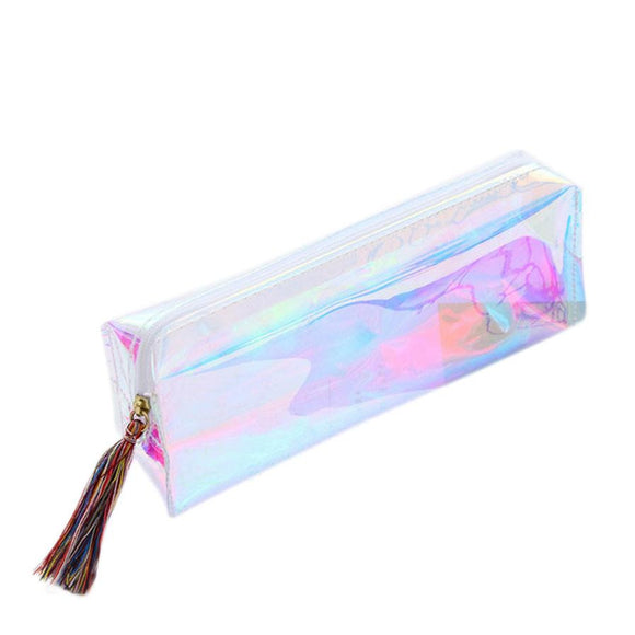 Xiniu Women Colorful Laser Transparent Pencil Case Cosmetic Bag Makeup Pouch carteira feminina pequena #7M - Shop Cali & Cole