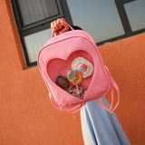 Summer Candy Transparent Love Heart Shape Backpack