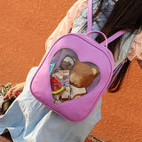 Summer Candy Transparent Love Heart Shape Backpack