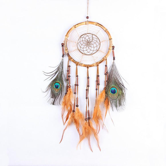 Dream Catcher Browns, Tans, Peacock Feathers -Legend of the Dreamcatcher