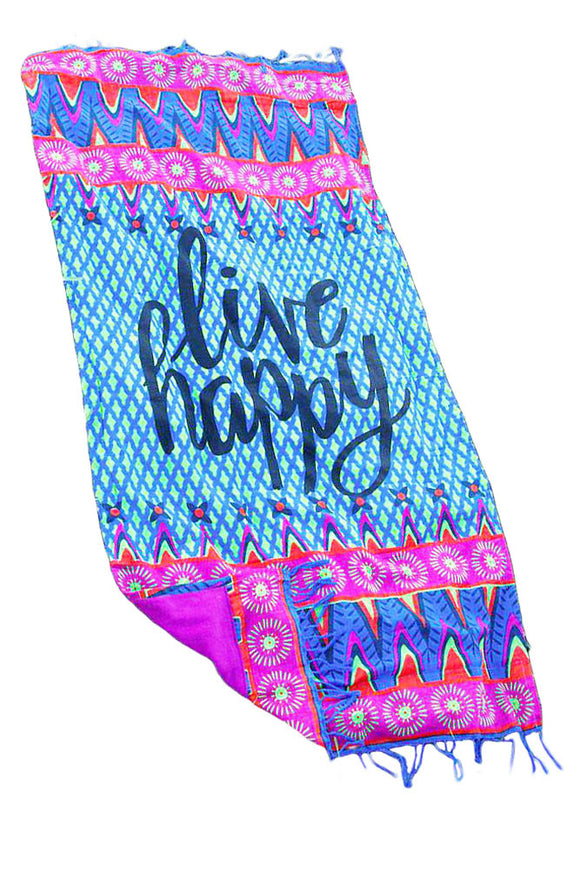 Live Happy Beach Towel Blankets - Shop Cali & Cole