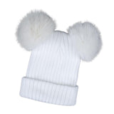 Autumn Winter Knitted Wool Hats For Women 2017 Fashion New arrival Crochet Knit Hairball Pompon Beanies Fur Hat Female Warm Caps - Shop Cali & Cole