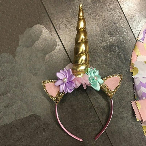 Glittery Head Bands Decorative Hairband Baby Tiara Unicorn Horn Kids Headband Girls Headwear - Shop Cali & Cole