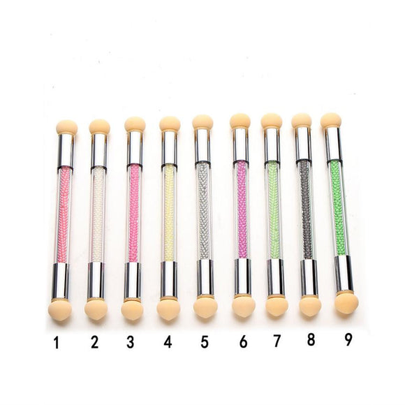 Beauty Girl Painting Draw Brush Set Glitter Powder Picking Dotting Gradient Pen Brush + 2 Sponge Nail Art Tools - Shop Cali & Cole