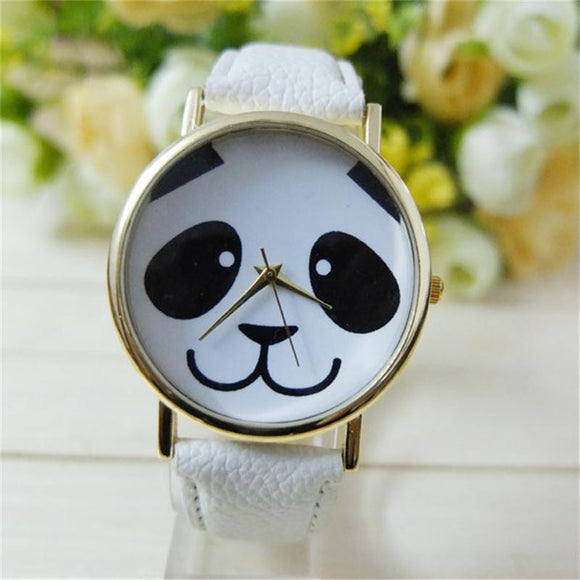 Faux Leather Band Watch Fashion Panda Quartz Wrist Women Watch - Shop Cali & Cole