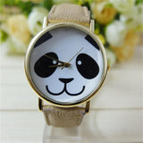 Faux Leather Band Watch Fashion Panda Quartz Wrist Women Watch - Shop Cali & Cole