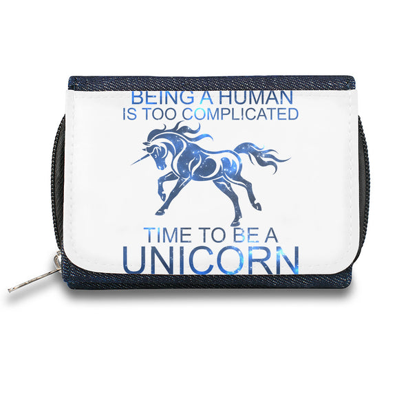 Beeing A Human Is Too Complicated Time To Be A Unicorn Slogan   Zipper Wallet| The Stylish Pouch To Keep Everything Organized| Ideal For Everyday Use & Traveling| Authentic Accessories By Styleart - Shop Cali & Cole