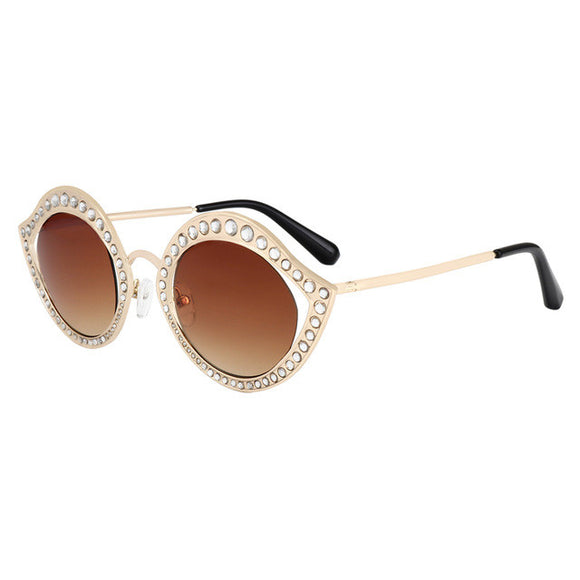 Crystal Circle Sunglasses For Women Vintage Brand Designer Eyeglasses ss052 - Shop Cali & Cole