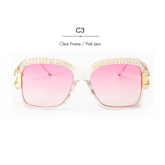 Designer Women Sunglasses Retro Crystal Brow Square Men Sun Glasses ss186 - Shop Cali & Cole