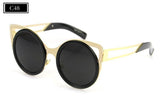 Brand Designer Sunglasses Chic Cat Eye Sun Glasses Mirrored Round Glasses Shades - Shop Cali & Cole