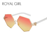 ROYAL GIRL New Fashion Gradient Heptagon Sunglasses Women Men Palm Leg Pearl Nose Pad Design Sun Glasses Female Eyeglasses ss228 - Shop Cali & Cole