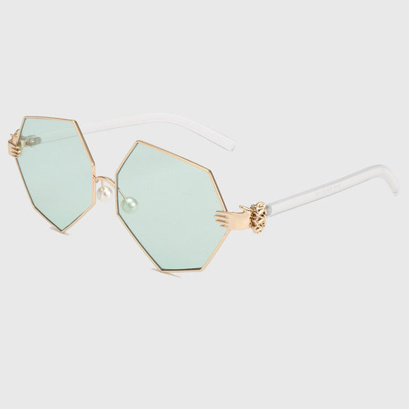 ROYAL GIRL New Fashion Gradient Heptagon Sunglasses Women Men Palm Leg Pearl Nose Pad Design Sun Glasses Female Eyeglasses ss228 - Shop Cali & Cole