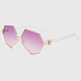 ROYAL GIRL New Fashion Gradient Heptagon Sunglasses Women Men Palm Leg Pearl Nose Pad Design Sun Glasses Female Eyeglasses ss228 - Shop Cali & Cole