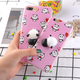Soft Silicone Squishy Panda Phone Cover Case for iPhone 6 6S 7 Plus Stress relief Shell