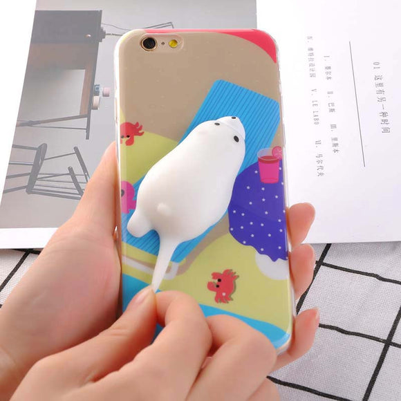 Beach Squishy Seal Phone Cases For iPhone 7 6 6s Plus Case Fun Pressure Release Toy - Shop Cali & Cole