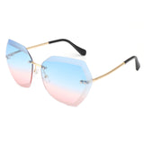 Fashion Women Sunglasses Rimless Brand Design Coating Gradient Colorful Lens Glasses UV400 SS198 - Shop Cali & Cole
