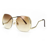 Royal Girl Unique Rimless Women Sunglasses Oval Oversized Cutting Lens Gradient Clear Lens ss144 - Shop Cali & Cole