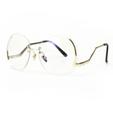 Royal Girl Unique Rimless Women Sunglasses Oval Oversized Cutting Lens Gradient Clear Lens ss144 - Shop Cali & Cole