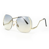 Royal Girl Unique Rimless Women Sunglasses Oval Oversized Cutting Lens Gradient Clear Lens ss144 - Shop Cali & Cole