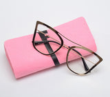 ROYAL GIRL New Metal Pointed Cat Eye Sunglasses Women Unique Vintage Eyeglasses Frames With Case ss906 - Shop Cali & Cole