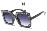 Crystal Rim Women Sunglasses Retro Brand Desginer Square Oversize Sun Glasses ss310 - Shop Cali & Cole